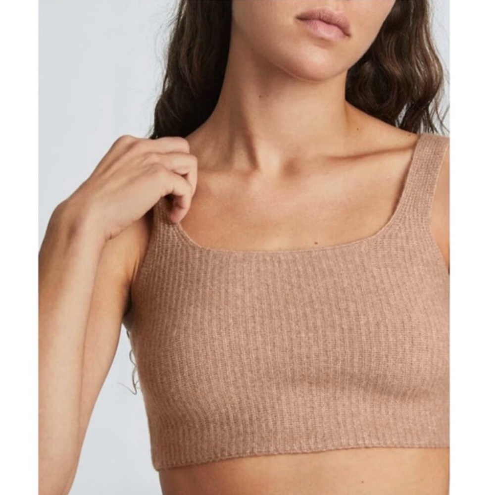 EVERLANE NEW NWT WOMENS KNIT CROPPED TAN CAMEL TANK SIZE S SMALL